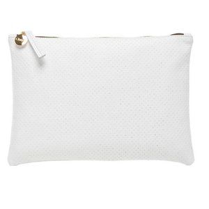 CLARE V FLAT CLUTCH WHITE